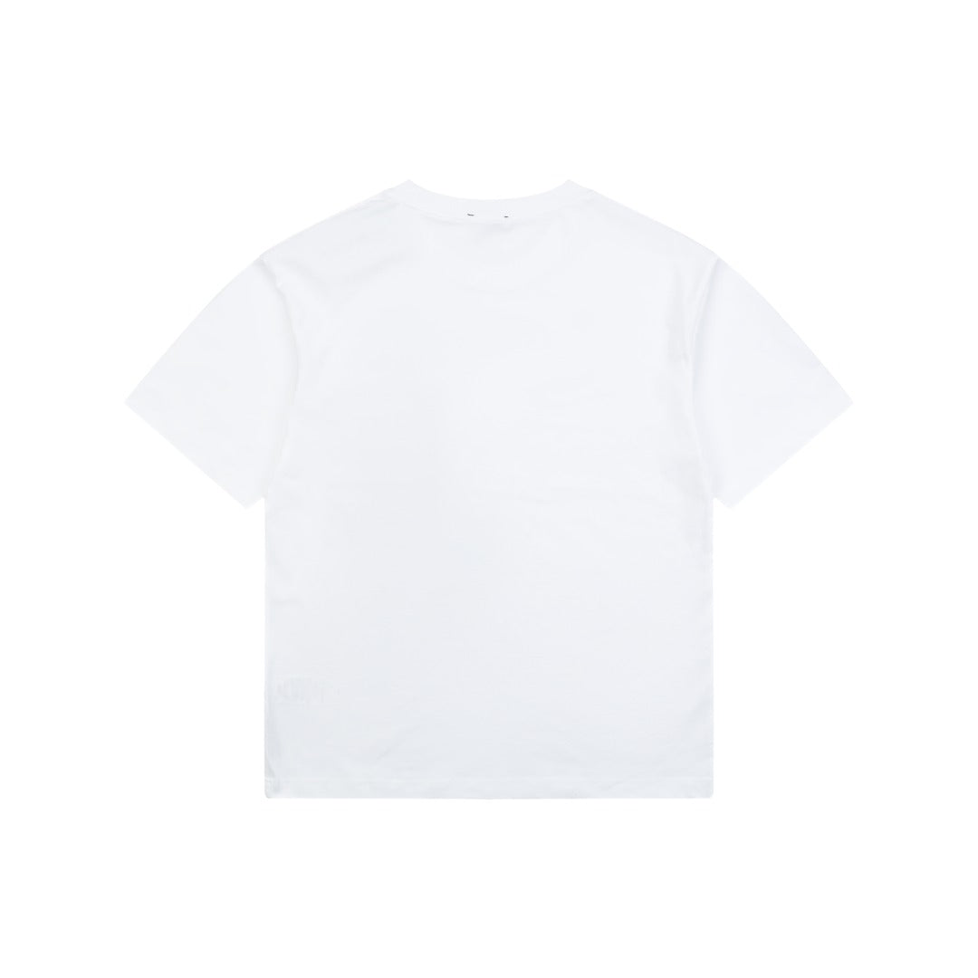 Burberry Vintage Check Pocket Blue Equestrian Knight Short Sleeve Tee — White
