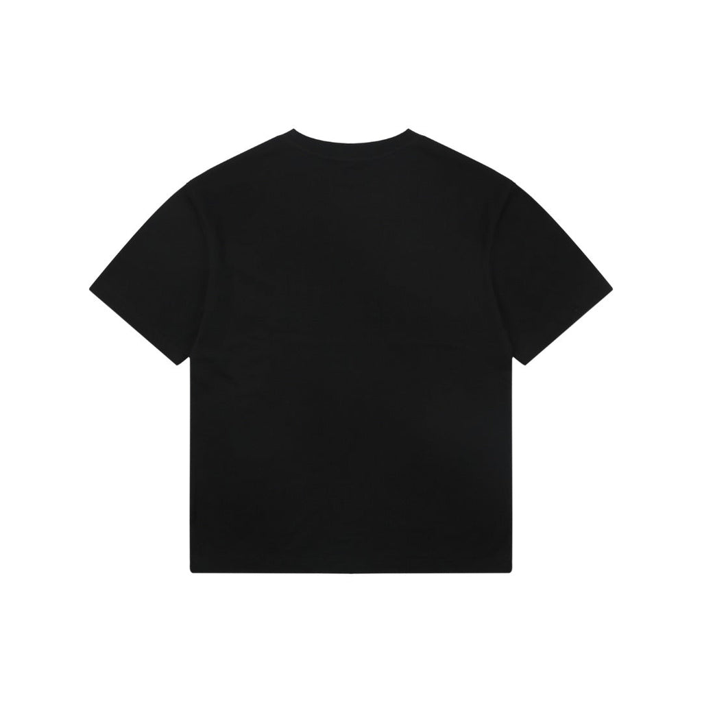 Dior Oversized Bee Signature Script Embroidered Short Sleeve Tee — Black
