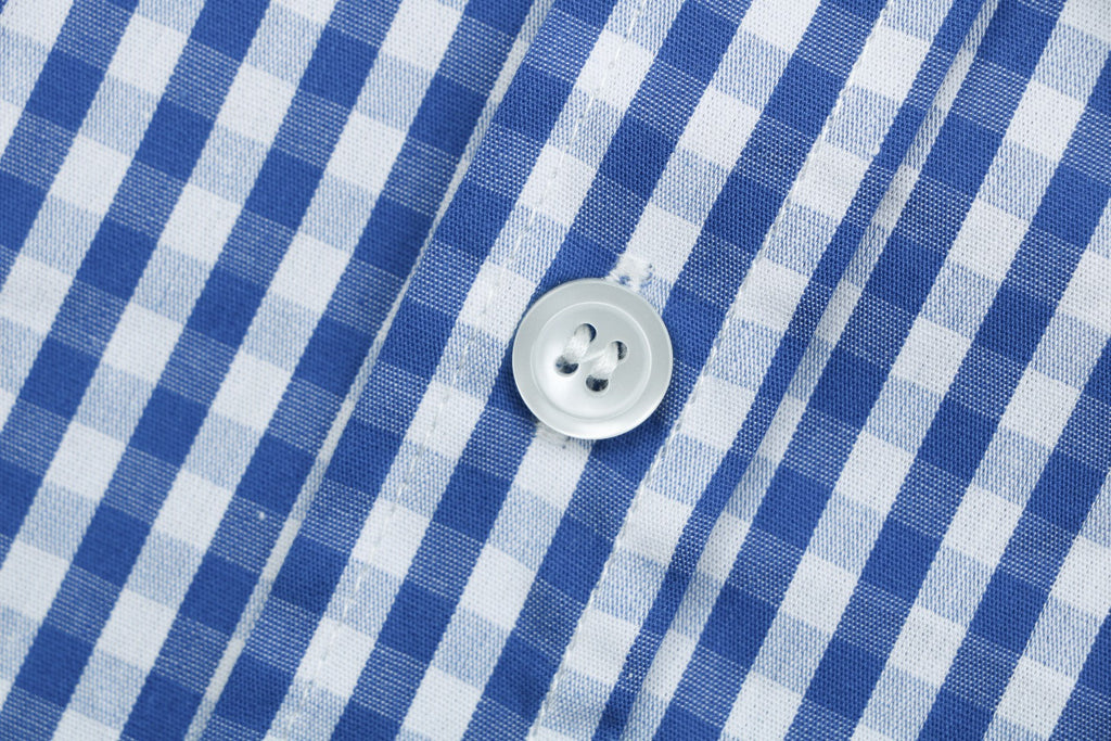 Loewe Anagram Pocket Blue Gingham Long Sleeve Shirt