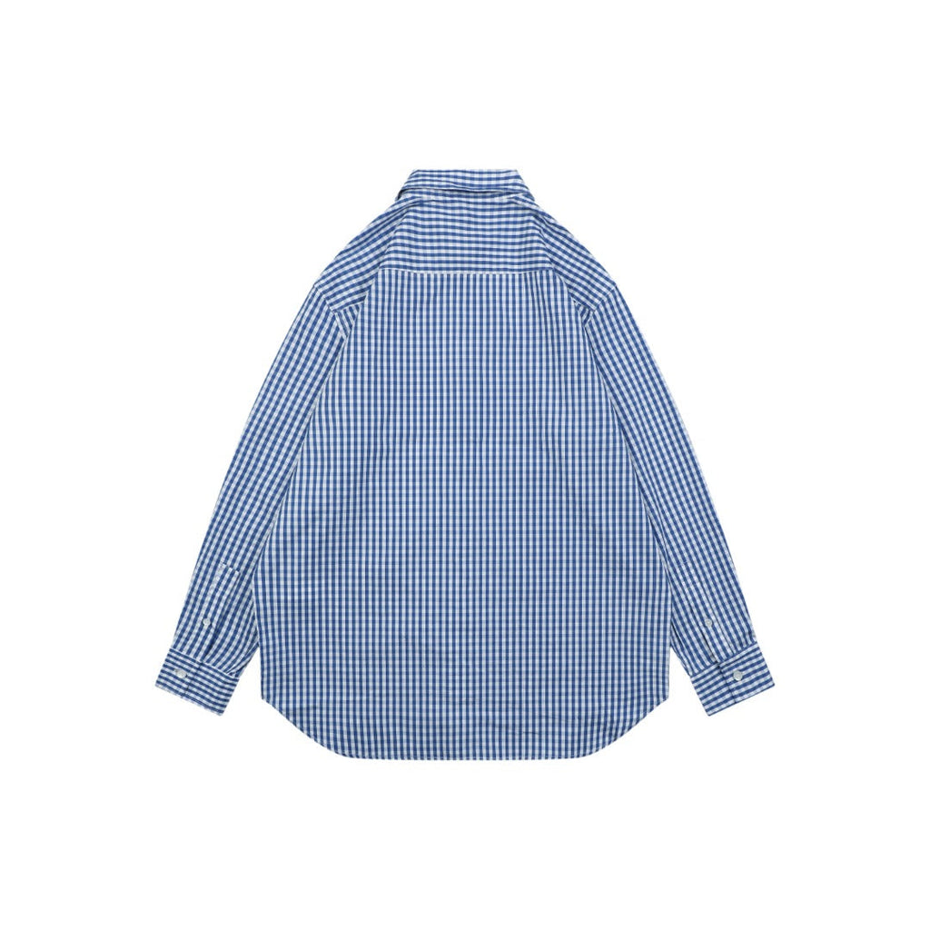 Loewe Anagram Pocket Blue Gingham Long Sleeve Shirt