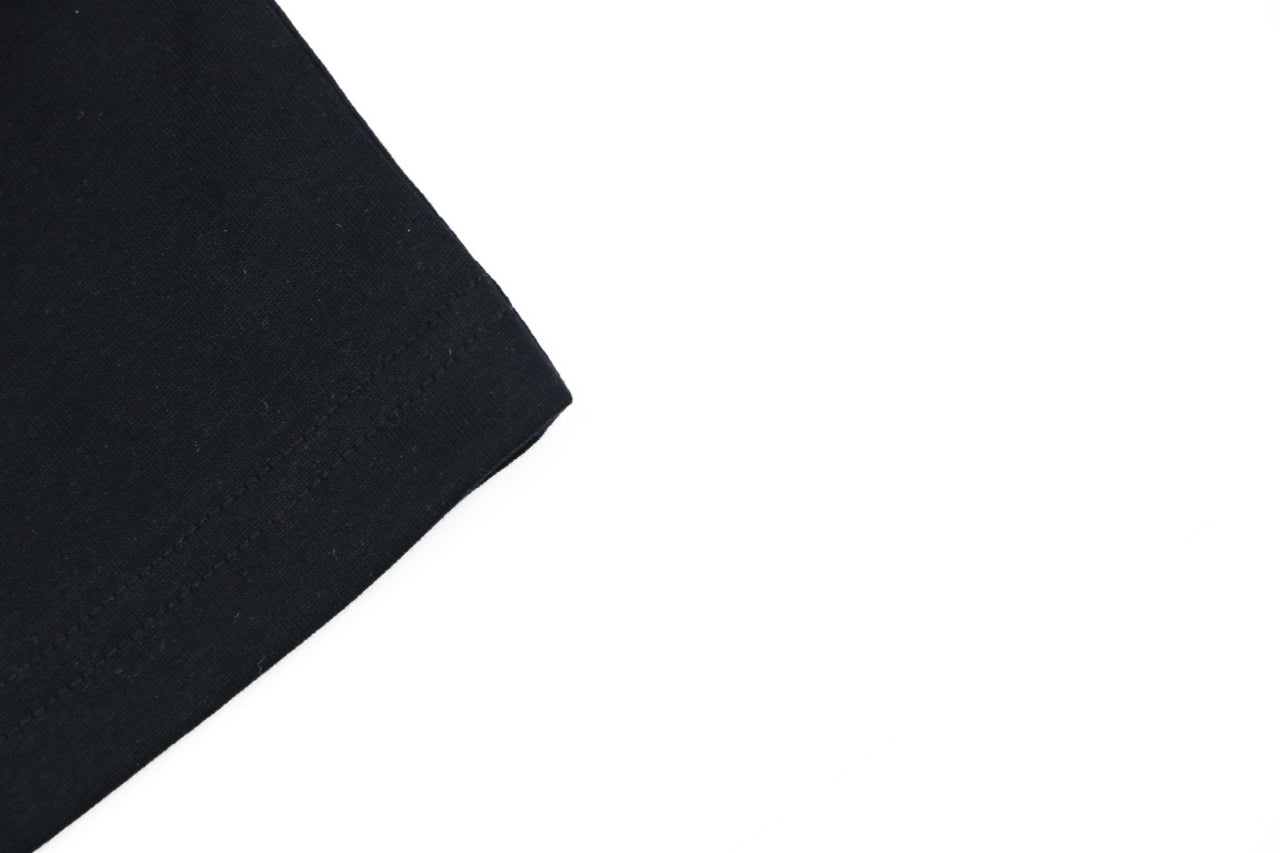 Prada Triangle Logo Stripe Panel Short Sleeve Tee — Black