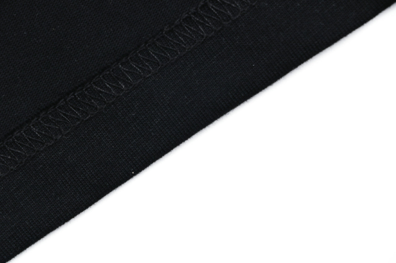 Prada Triangle Logo Stripe Panel Short Sleeve Tee — Black