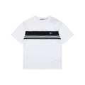 Prada Triangle Logo Stripe Panel Short Sleeve Tee — White