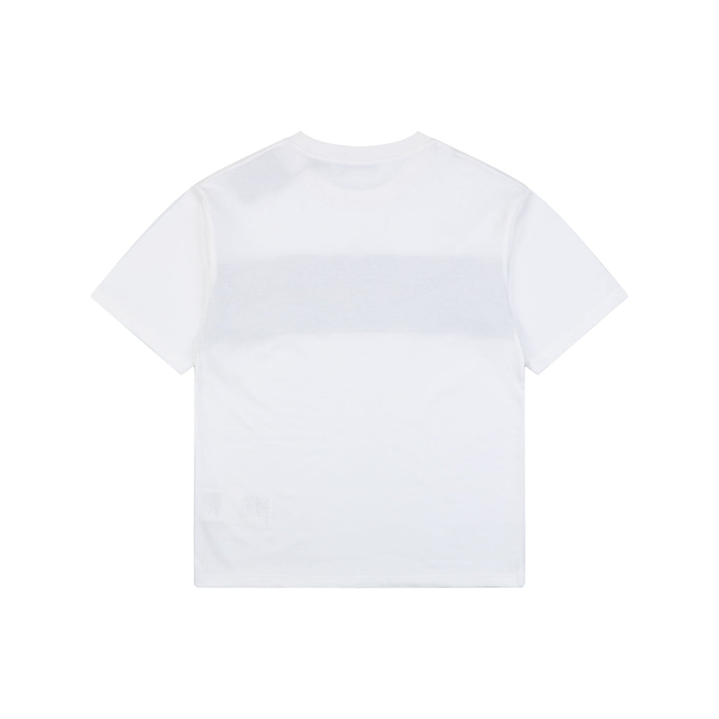 Prada Triangle Logo Stripe Panel Short Sleeve Tee — White