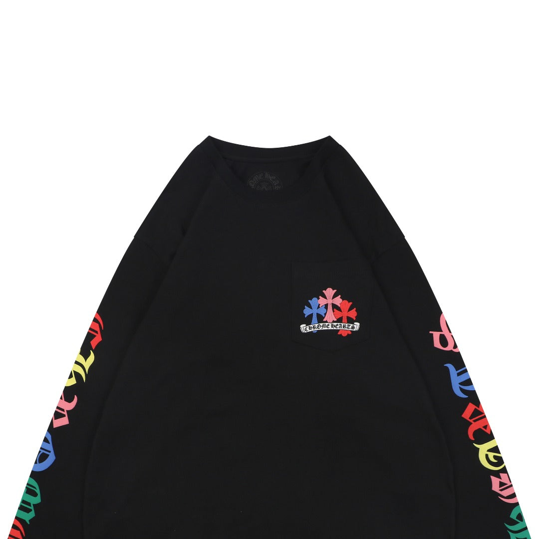 Chrome Hearts Miami Colorful Cross Fleur Long Sleeve Tee