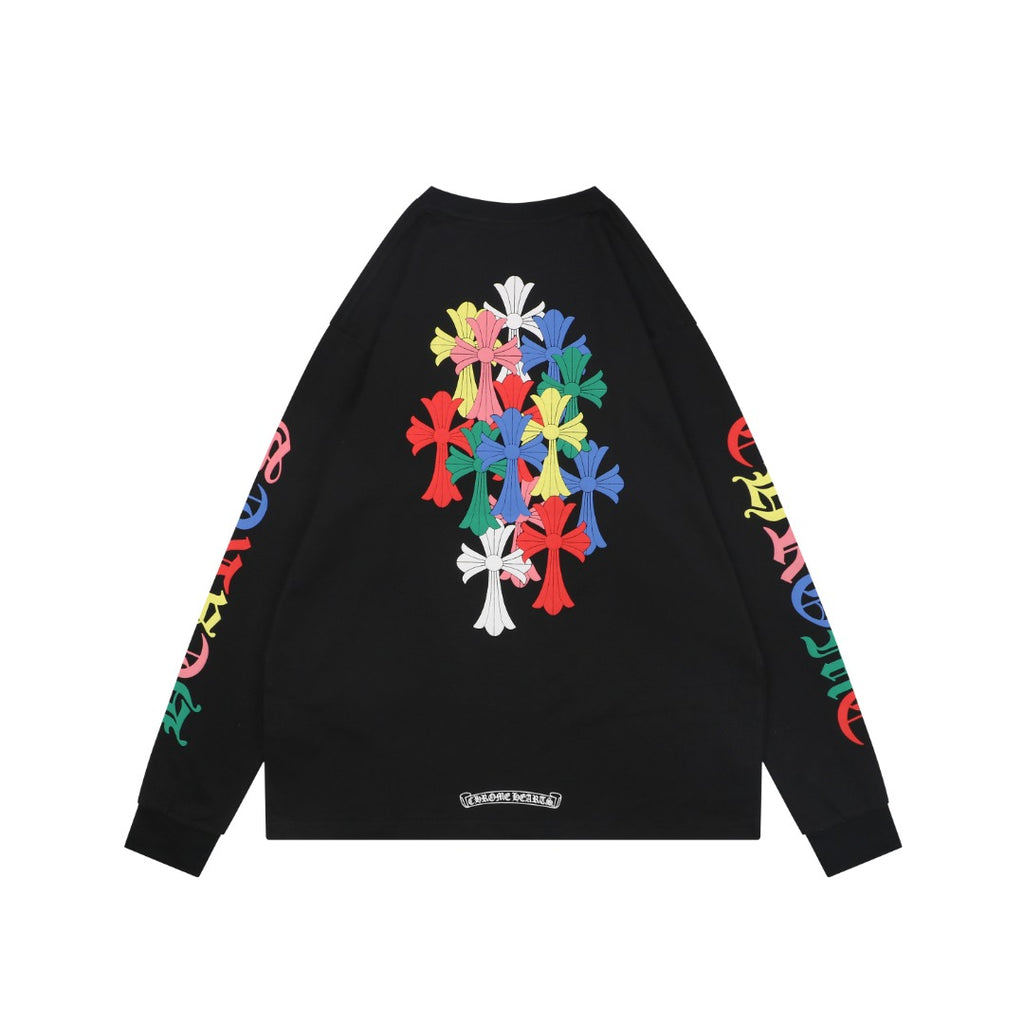Chrome Hearts Miami Colorful Cross Fleur Long Sleeve Tee