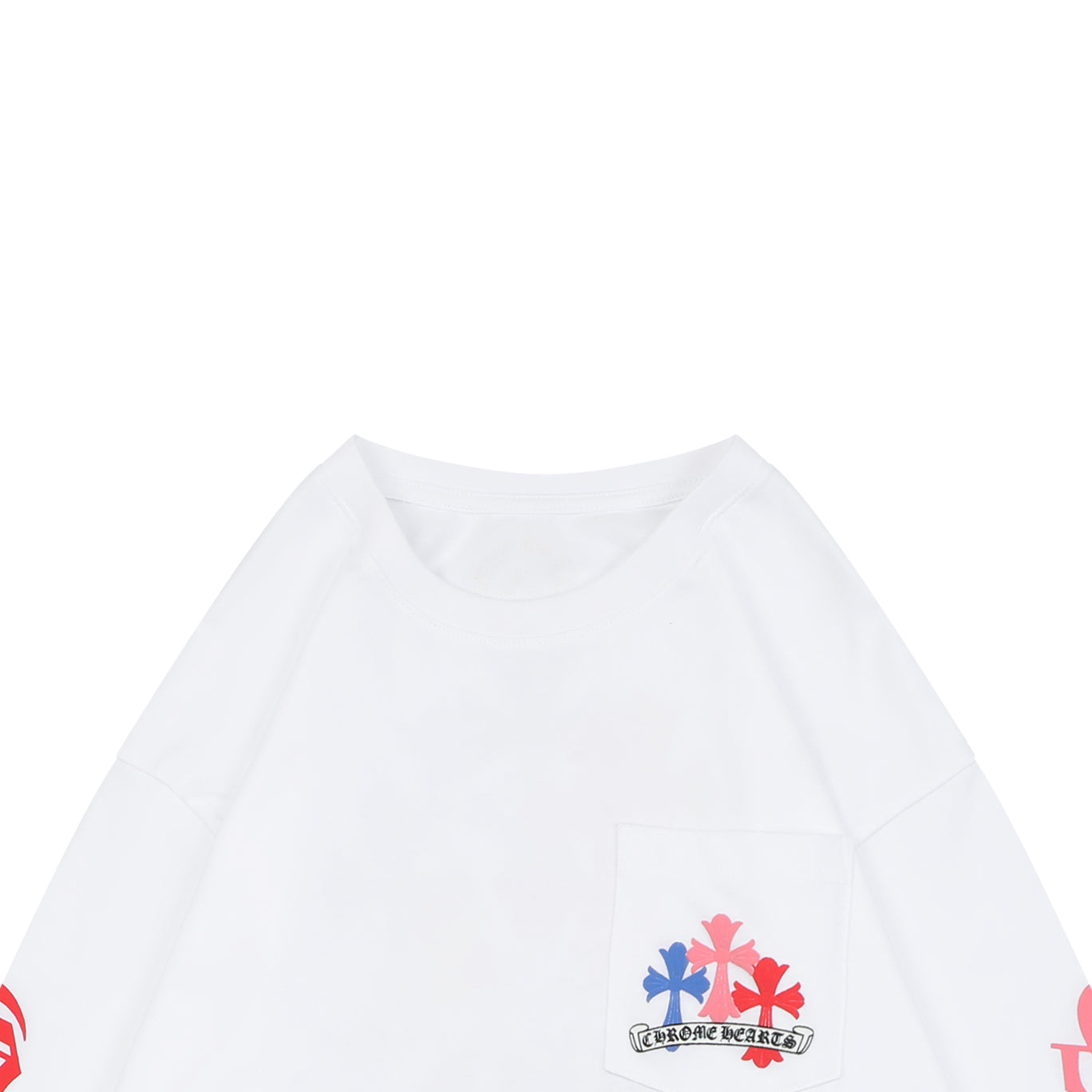 Chrome Hearts Miami Colorful Cross Fleur Long Sleeve Tee – White