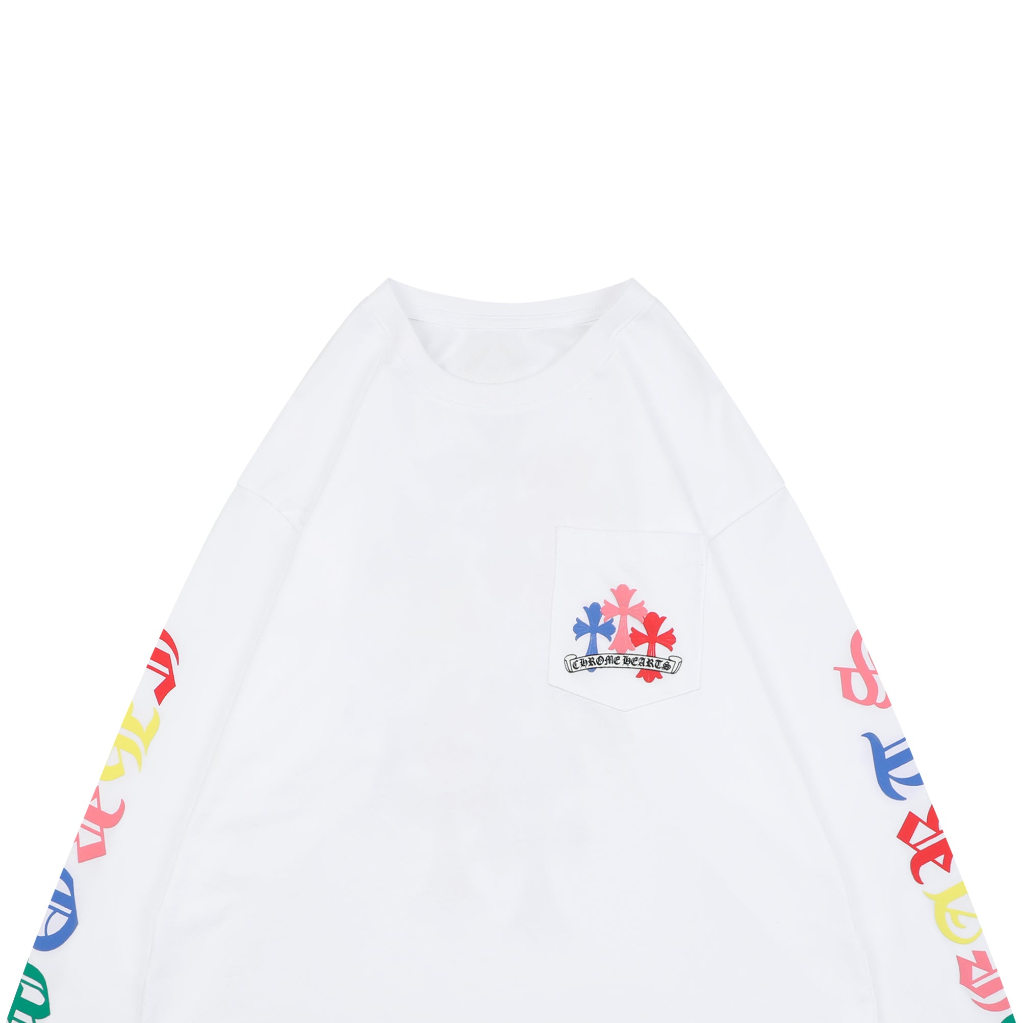 Chrome Hearts Miami Colorful Cross Fleur Long Sleeve Tee – White