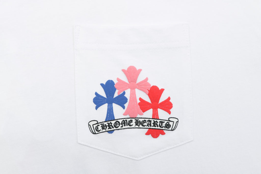 Chrome Hearts Miami Colorful Cross Fleur Long Sleeve Tee – White