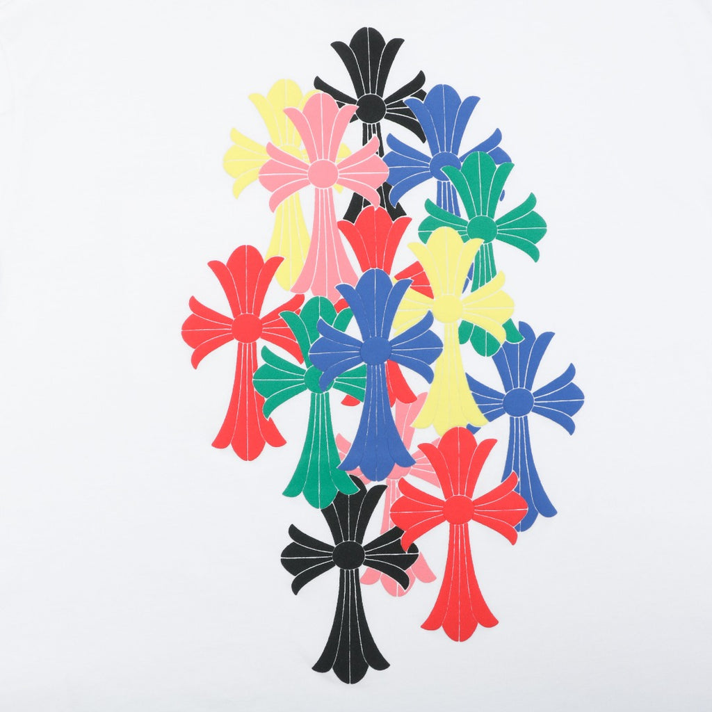Chrome Hearts Miami Colorful Cross Fleur Long Sleeve Tee – White