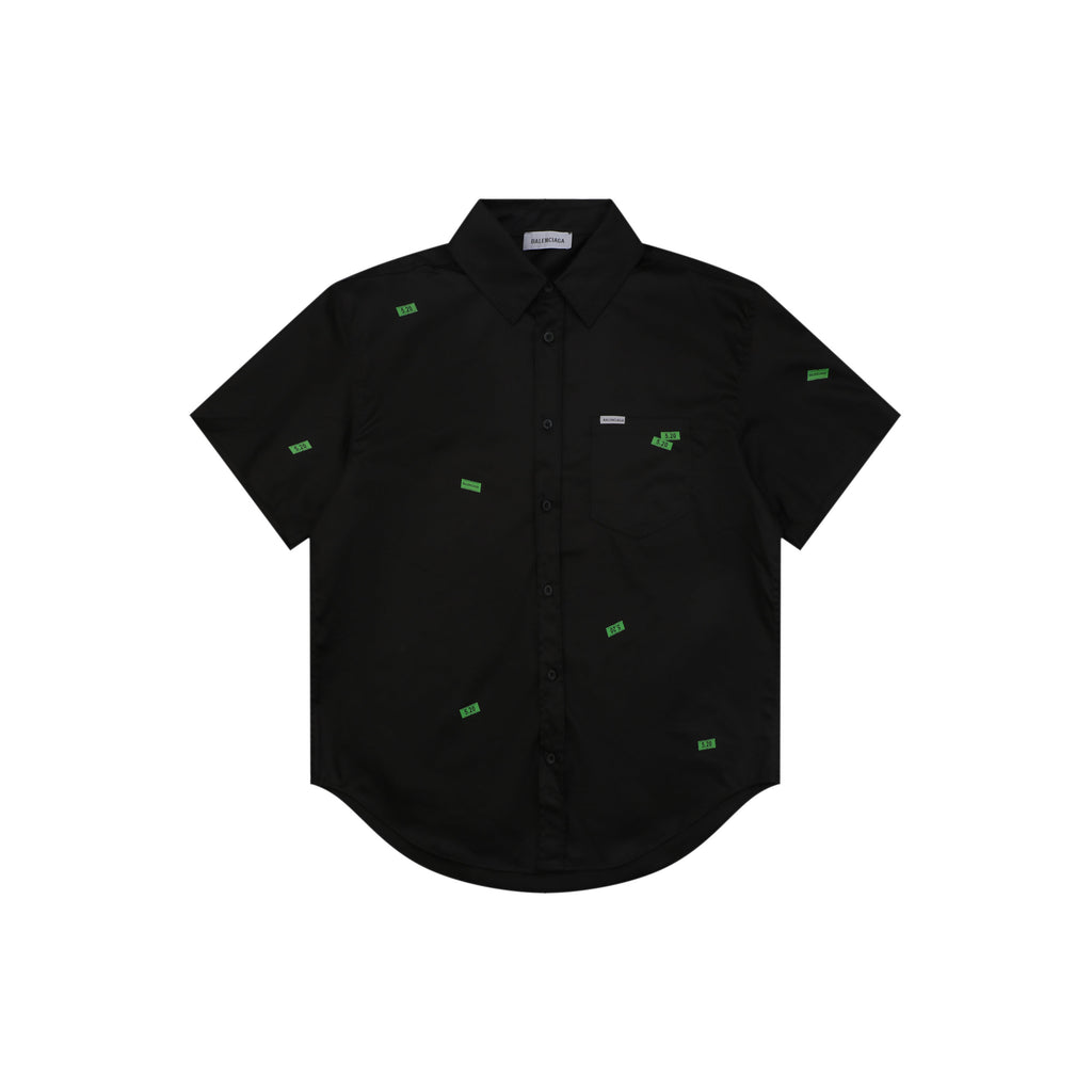 Balenciaga 520 Label Sticker Print Short Sleeve Shirt