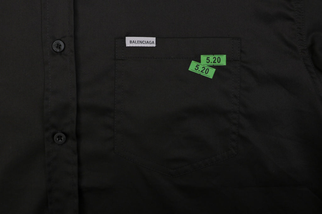 Balenciaga 520 Label Sticker Print Short Sleeve Shirt