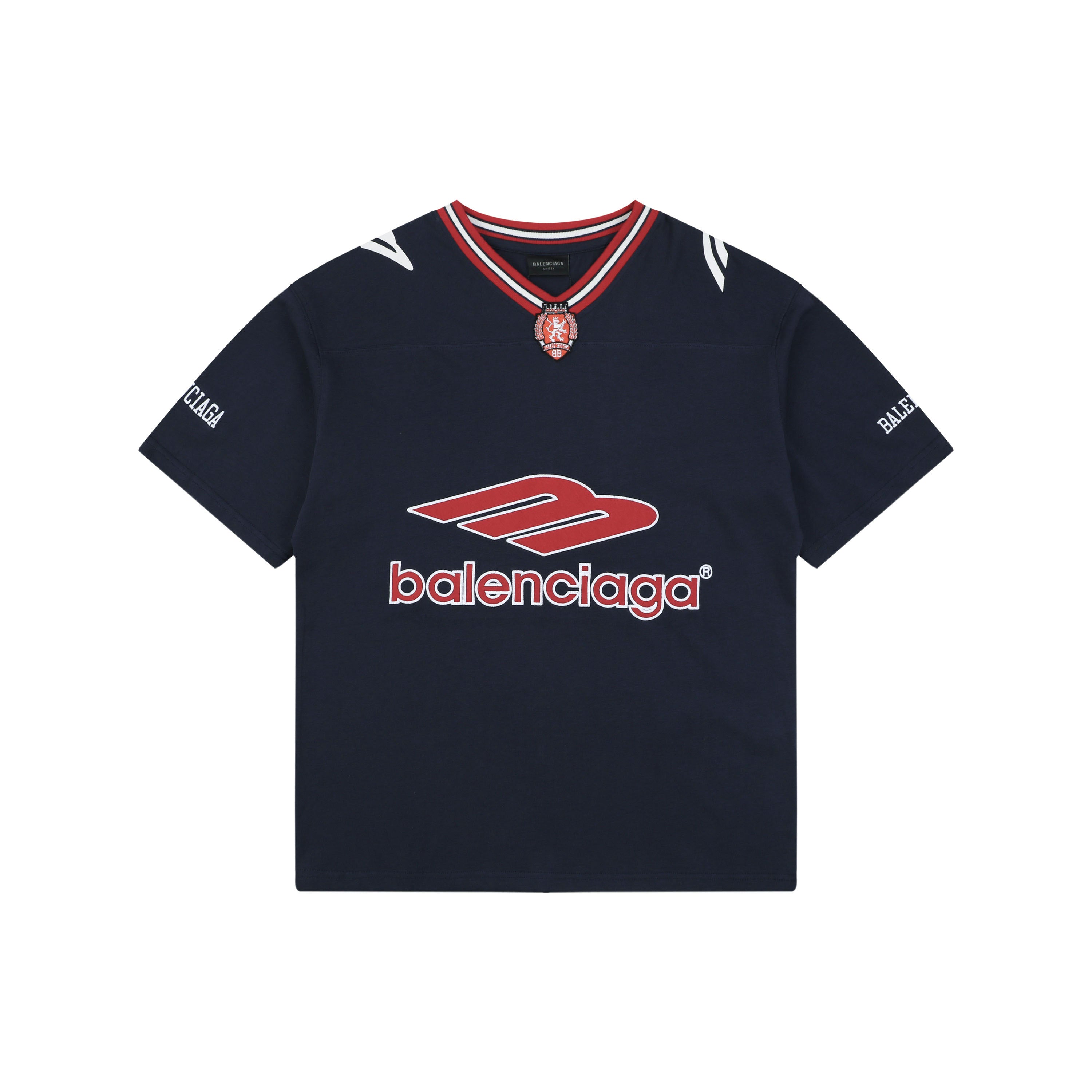 Balenciaga x Manchester United Cotton Crest Short Sleeve Tee – Navy