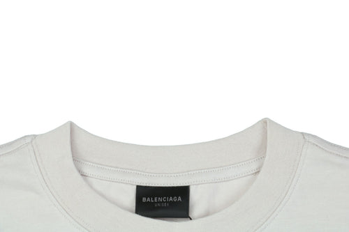 Balenciaga 24SS IB Activewear Silver Reflective Print Short Sleeve Tee – Cream