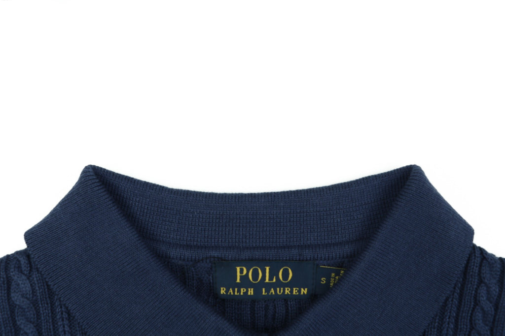 Ralph Lauren N2 Pony Cable Knit Jacquard Polo Short Sleeve – Navy