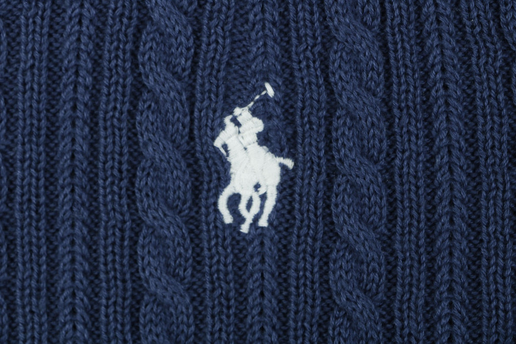 Ralph Lauren N2 Pony Cable Knit Jacquard Polo Short Sleeve – Navy