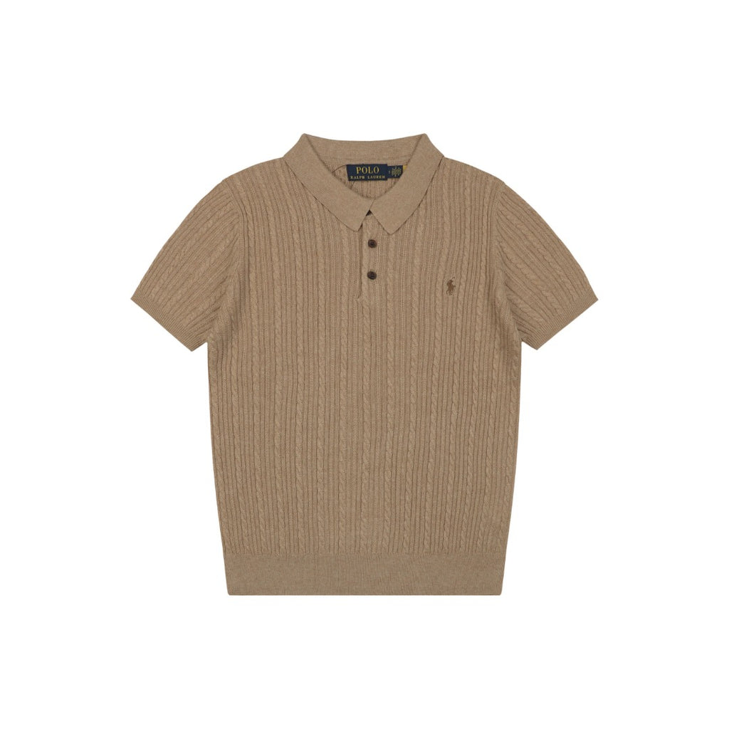 Ralph Lauren N2 Pony Cable Knit Jacquard Polo Short Sleeve – Khaki