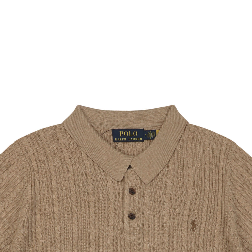 Ralph Lauren N2 Pony Cable Knit Jacquard Polo Short Sleeve – Khaki