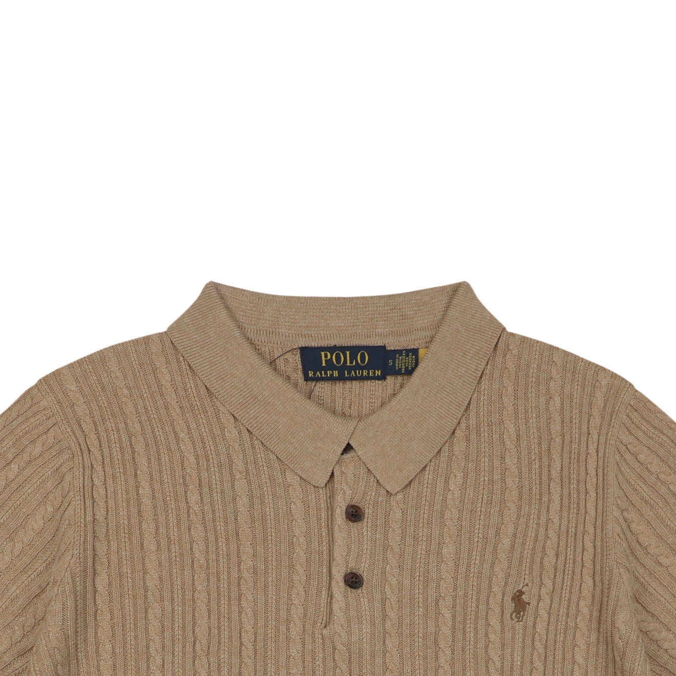 Ralph Lauren N2 Pony Cable Knit Jacquard Polo Short Sleeve – Khaki