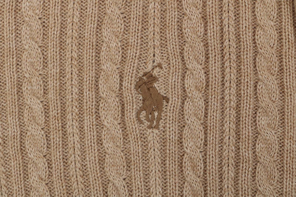 Ralph Lauren N2 Pony Cable Knit Jacquard Polo Short Sleeve – Khaki