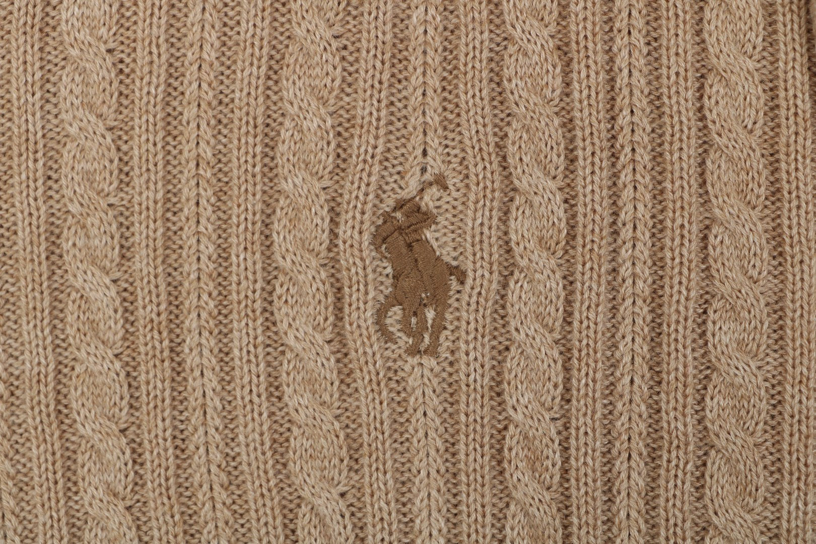 Ralph Lauren N2 Pony Cable Knit Jacquard Polo Short Sleeve – Khaki