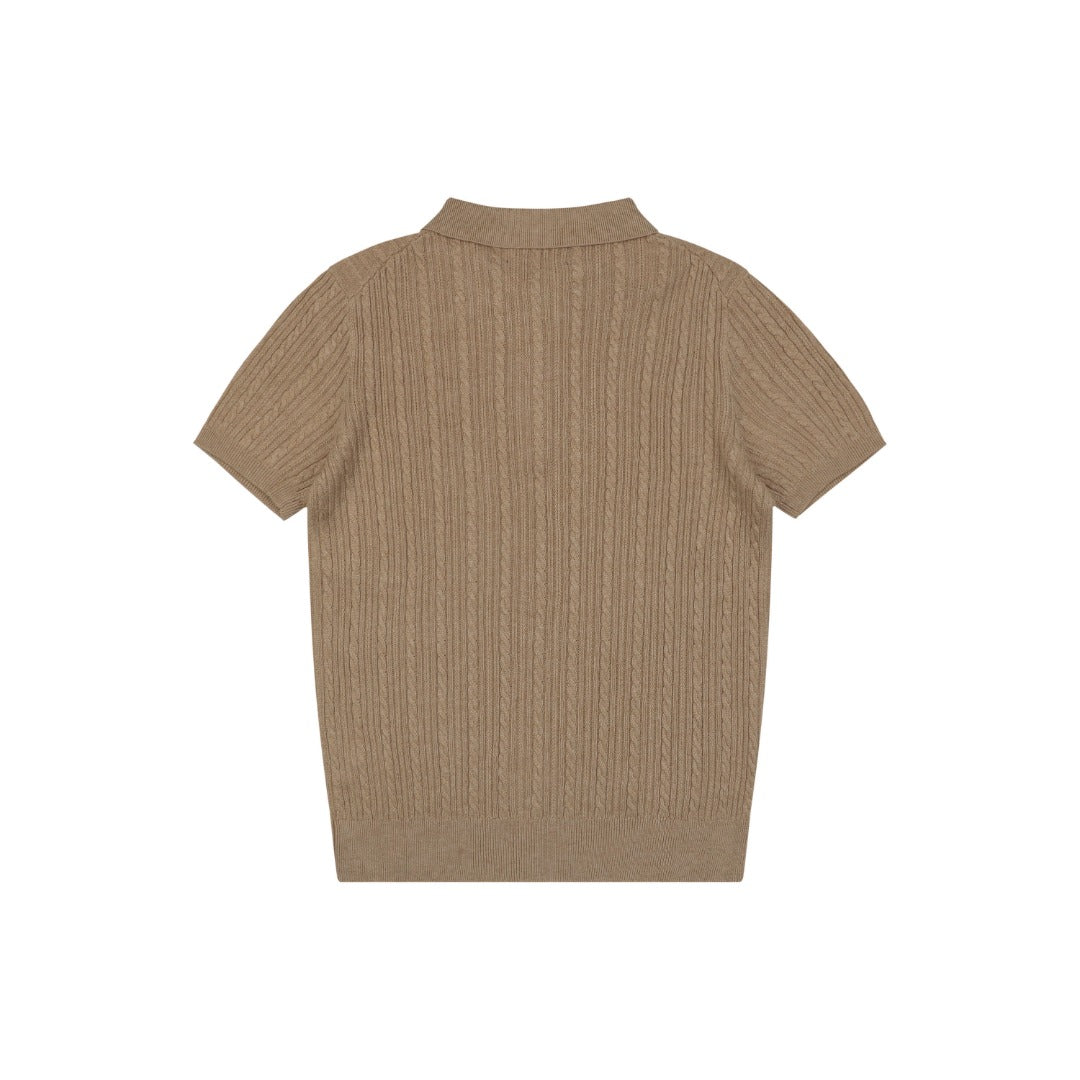 Ralph Lauren N2 Pony Cable Knit Jacquard Polo Short Sleeve – Khaki