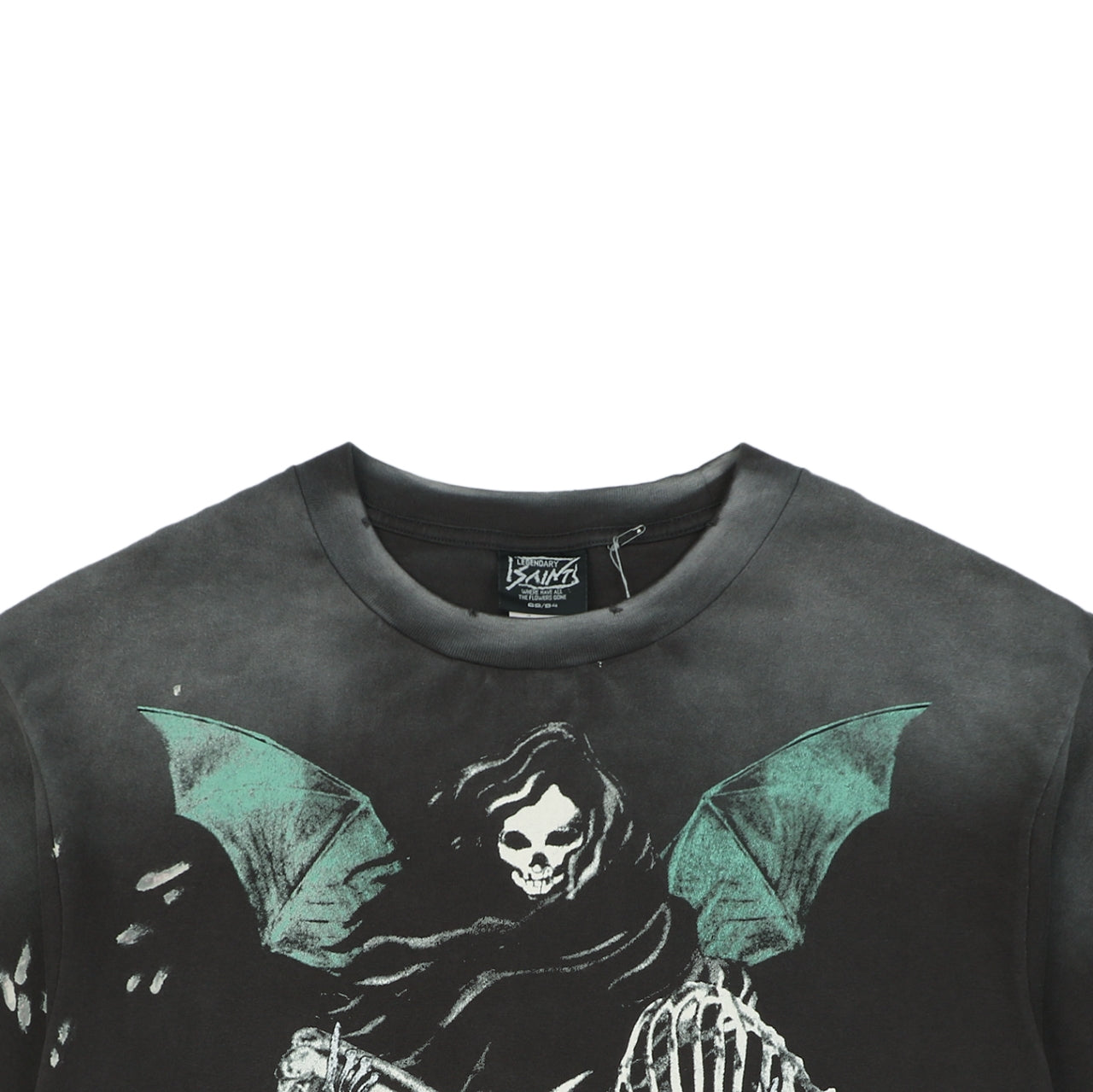 Saint Michael Skeleton Demon Angel Graphic Print Short Sleeve Tee