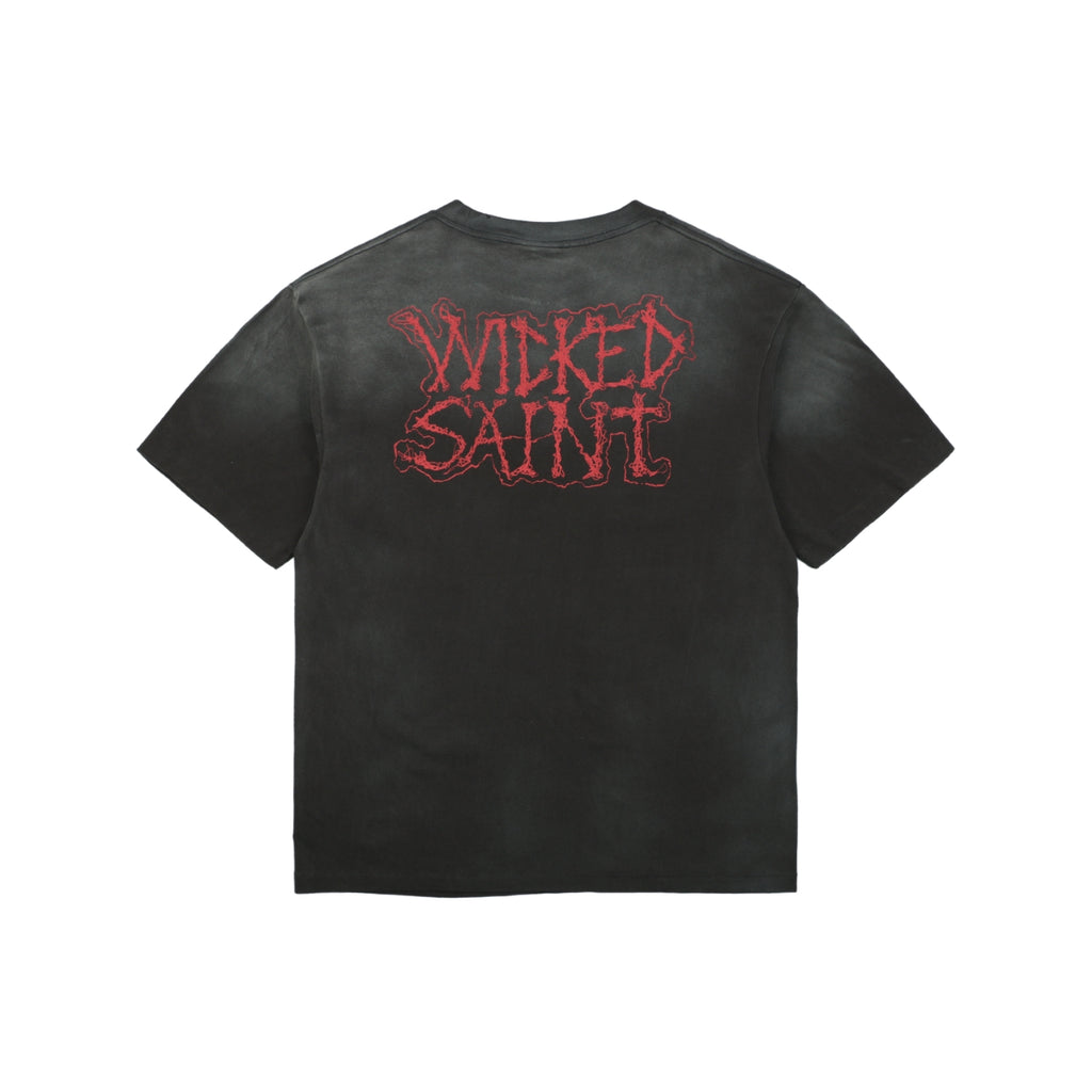 Saint Michael Skeleton Demon Angel Graphic Print Short Sleeve Tee