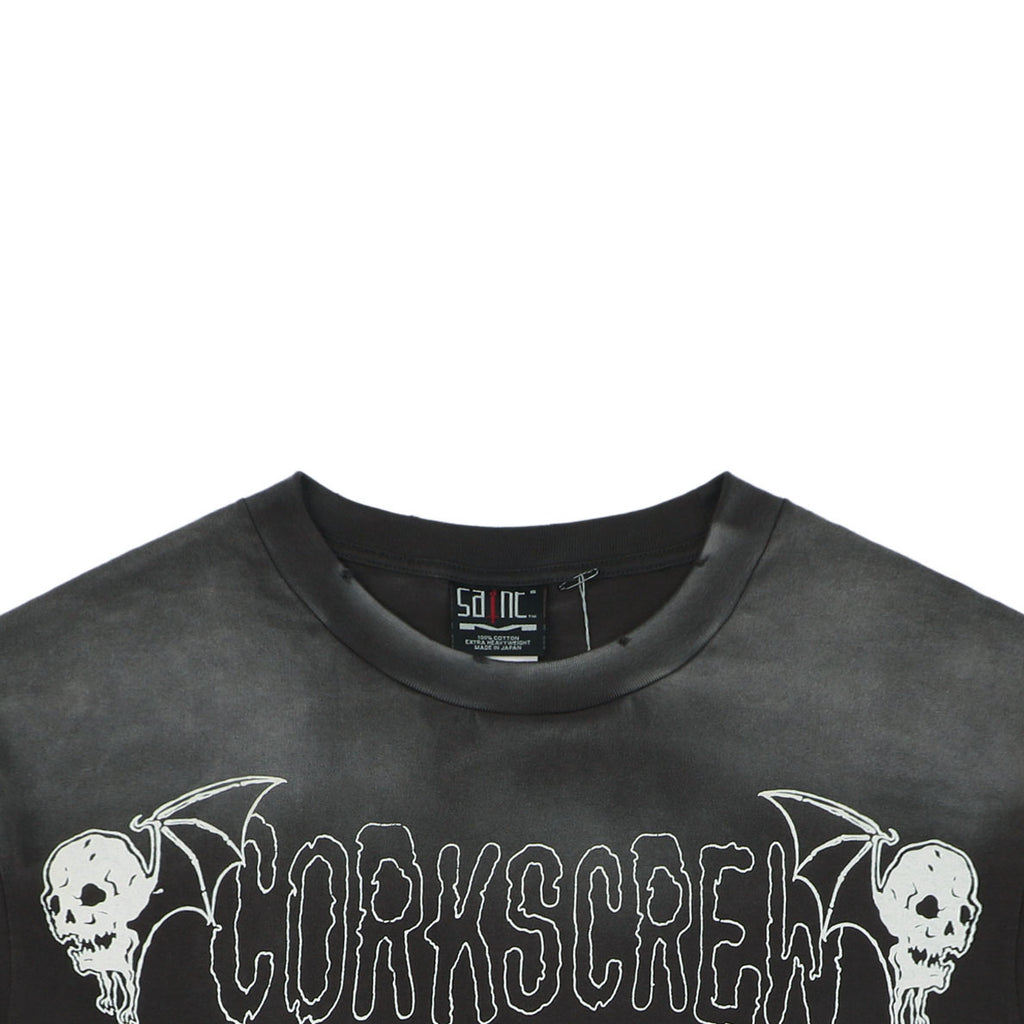 Saint Michael Corkscrew A Go Go Upside-Down Bat Graphic Print Short Sleeve Tee