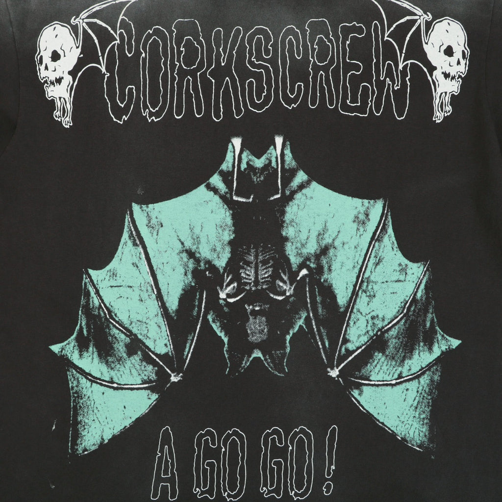 Saint Michael Corkscrew A Go Go Upside-Down Bat Graphic Print Short Sleeve Tee