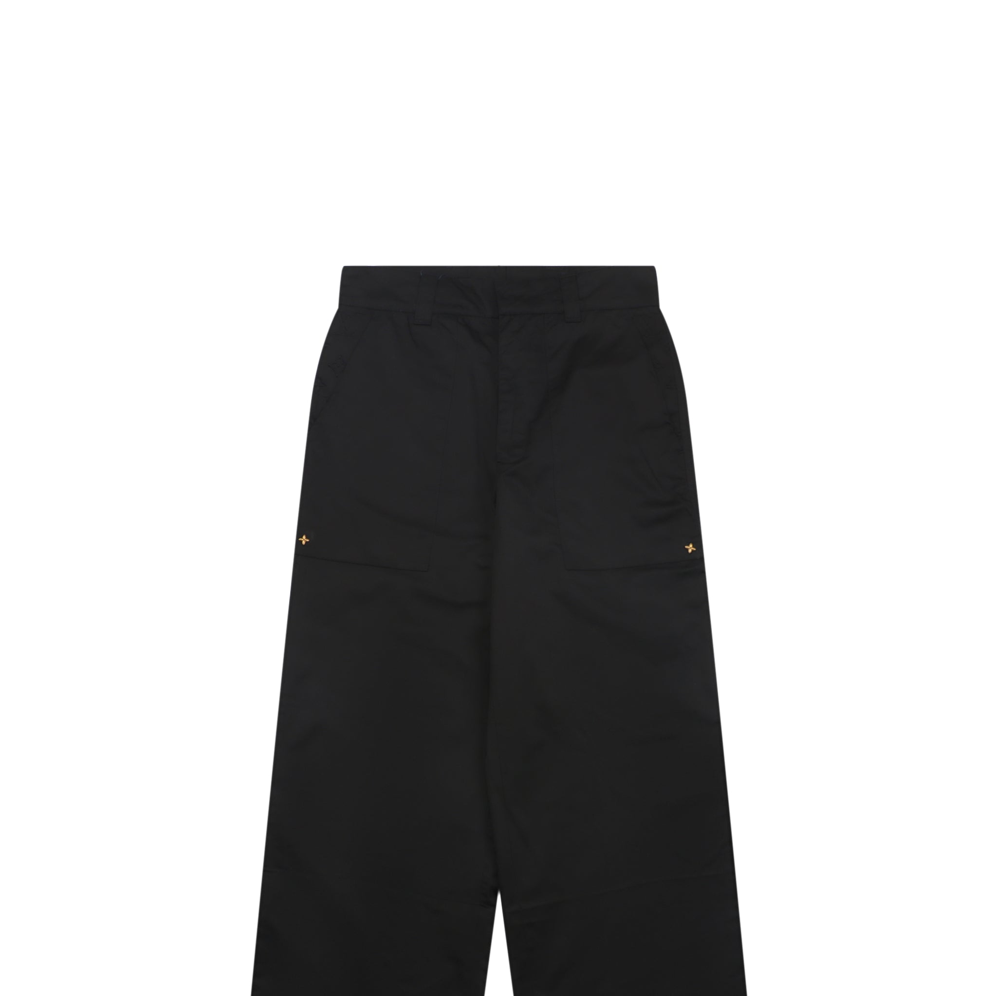 Louis Vuitton Monogram Flower Hardware Straight-Leg Trousers — Black