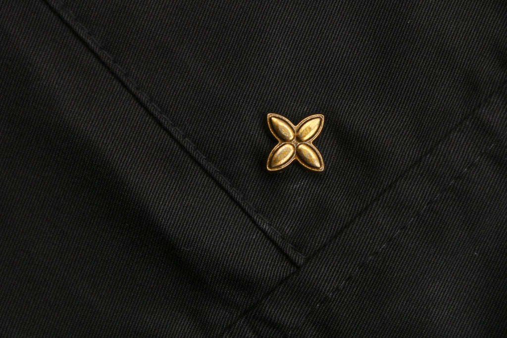 Louis Vuitton Monogram Flower Hardware Straight-Leg Trousers — Black