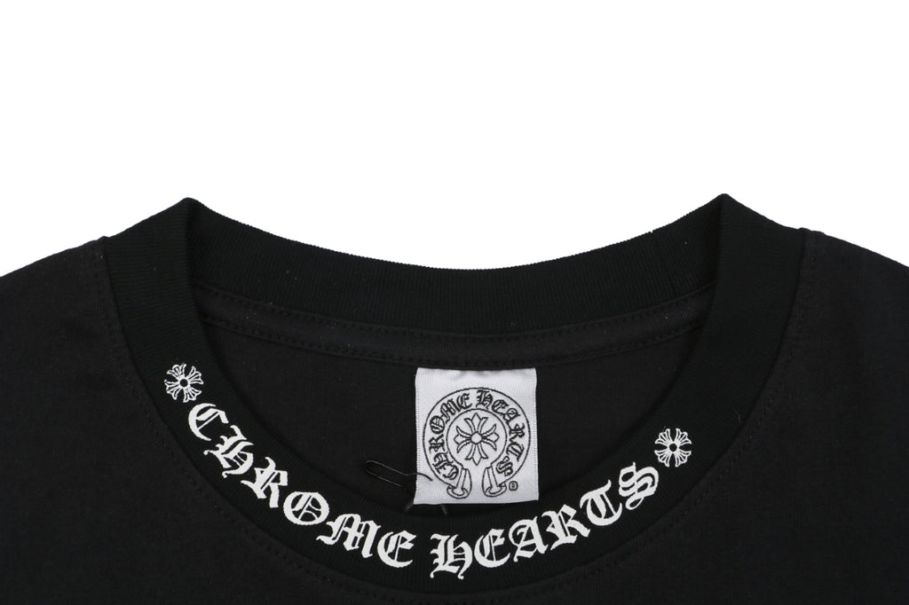 Chrome Hearts Double-Layer Cross Fleur Graphic Print Short Sleeve Tee
