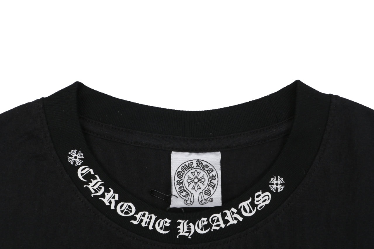 Chrome Hearts Double-Layer Cross Fleur Graphic Print Short Sleeve Tee