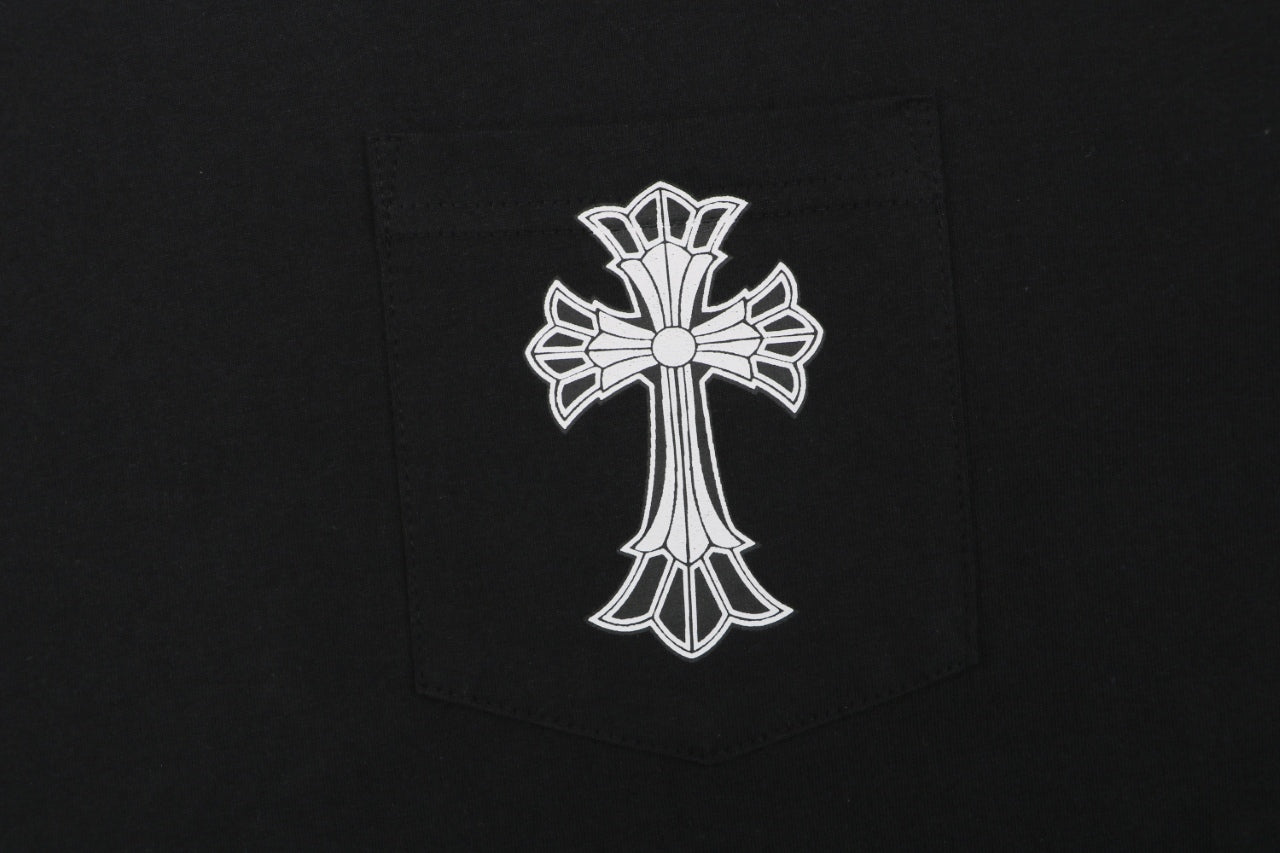 Chrome Hearts Double-Layer Cross Fleur Graphic Print Short Sleeve Tee