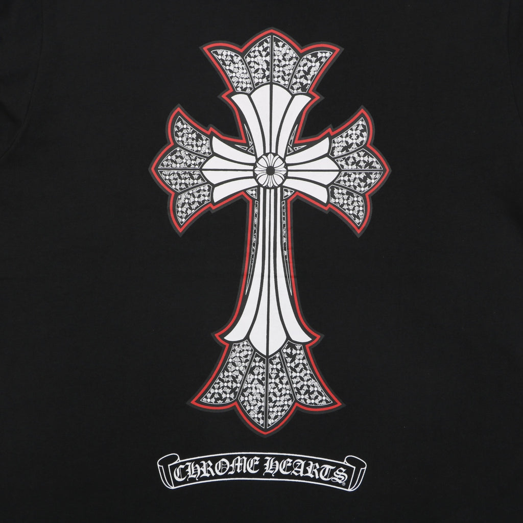 Chrome Hearts Double-Layer Cross Fleur Graphic Print Short Sleeve Tee
