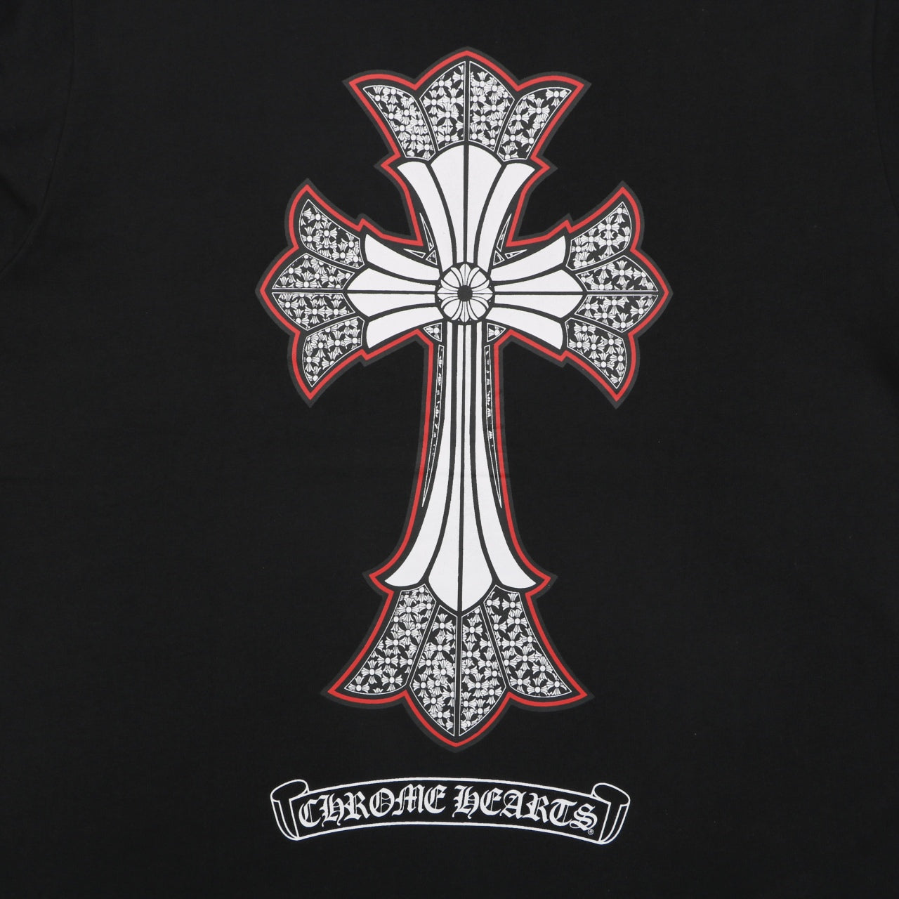 Chrome Hearts Double-Layer Cross Fleur Graphic Print Short Sleeve Tee