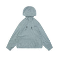 Acne Studios Fine Check Hooded Jacket — Blue Green