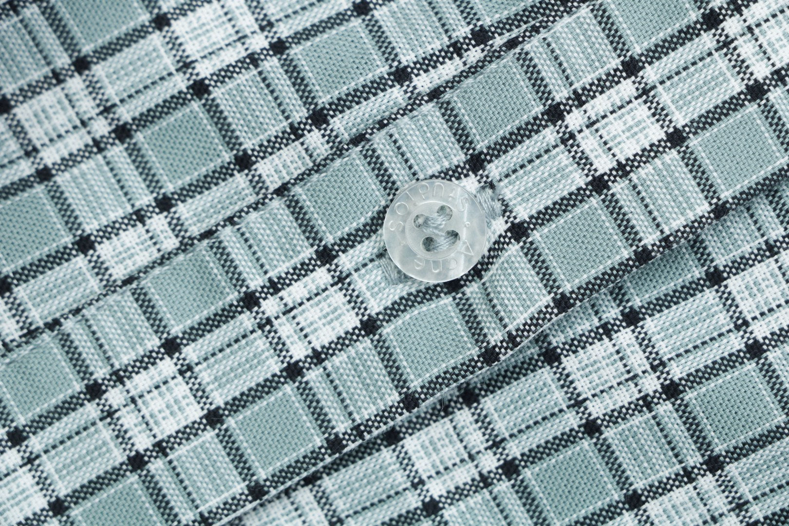 Acne Studios Fine Check Hooded Jacket — Blue Green