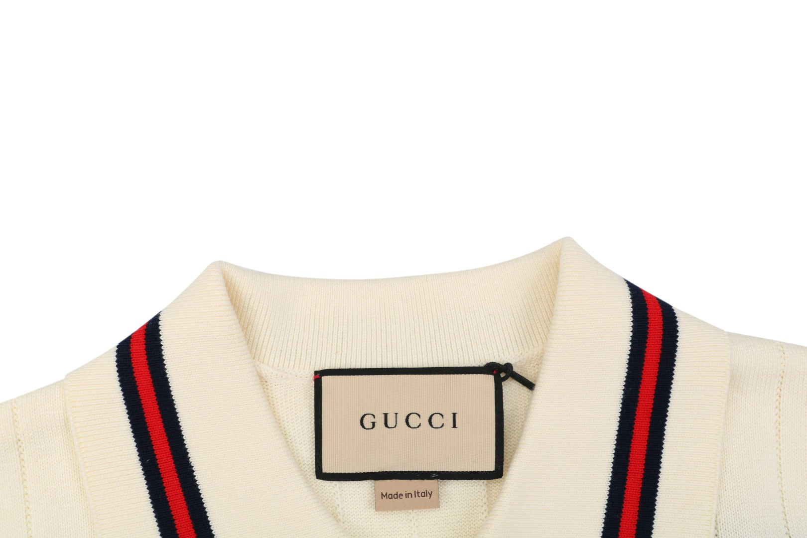 Gucci Pocket Double G Jacquard Short Sleeve Polo – Cream