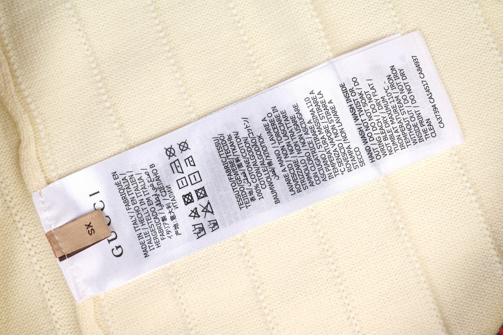 Gucci Pocket Double G Jacquard Short Sleeve Polo – Cream