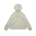 Acne Studios Fine Check Hooded Jacket — Cream