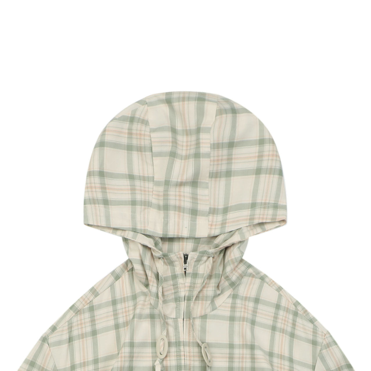 Acne Studios Fine Check Hooded Jacket — Cream