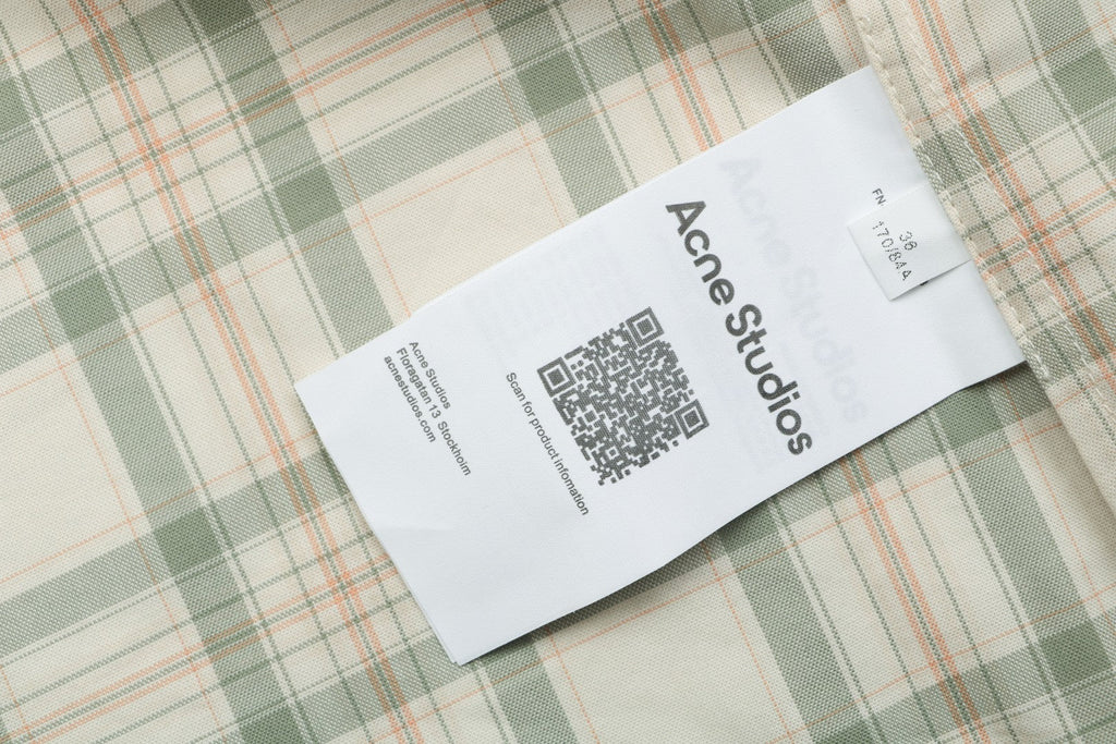 Acne Studios Fine Check Hooded Jacket — Cream