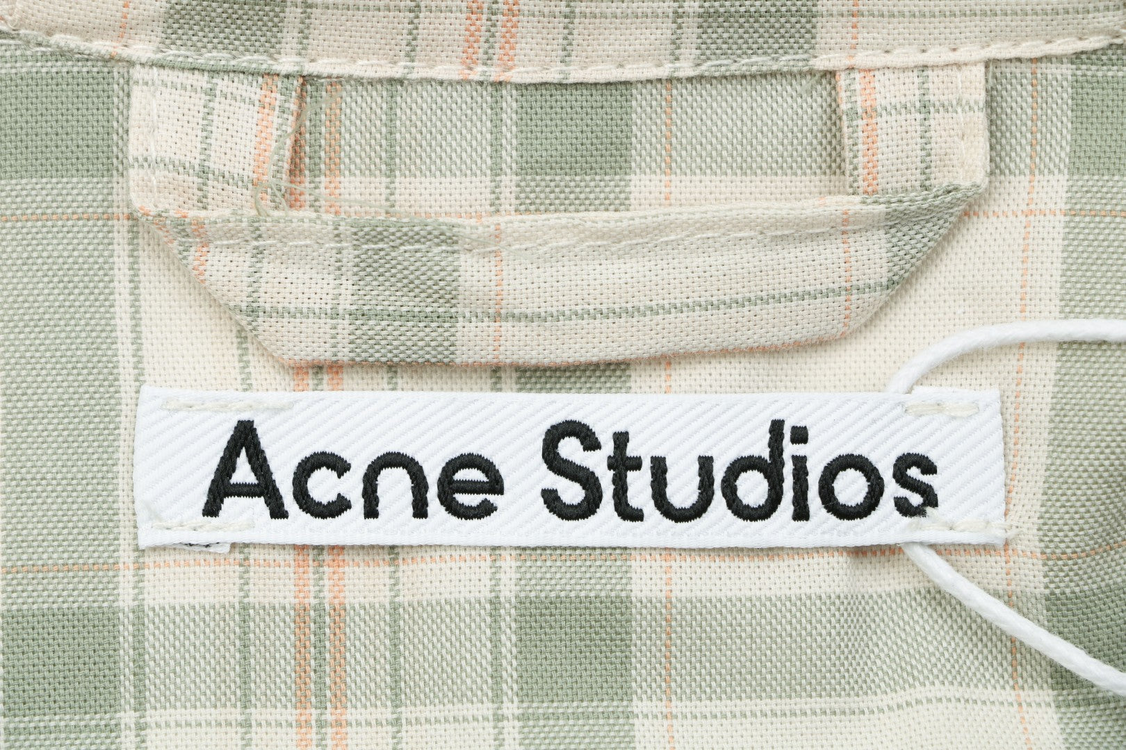 Acne Studios Fine Check Hooded Jacket — Cream