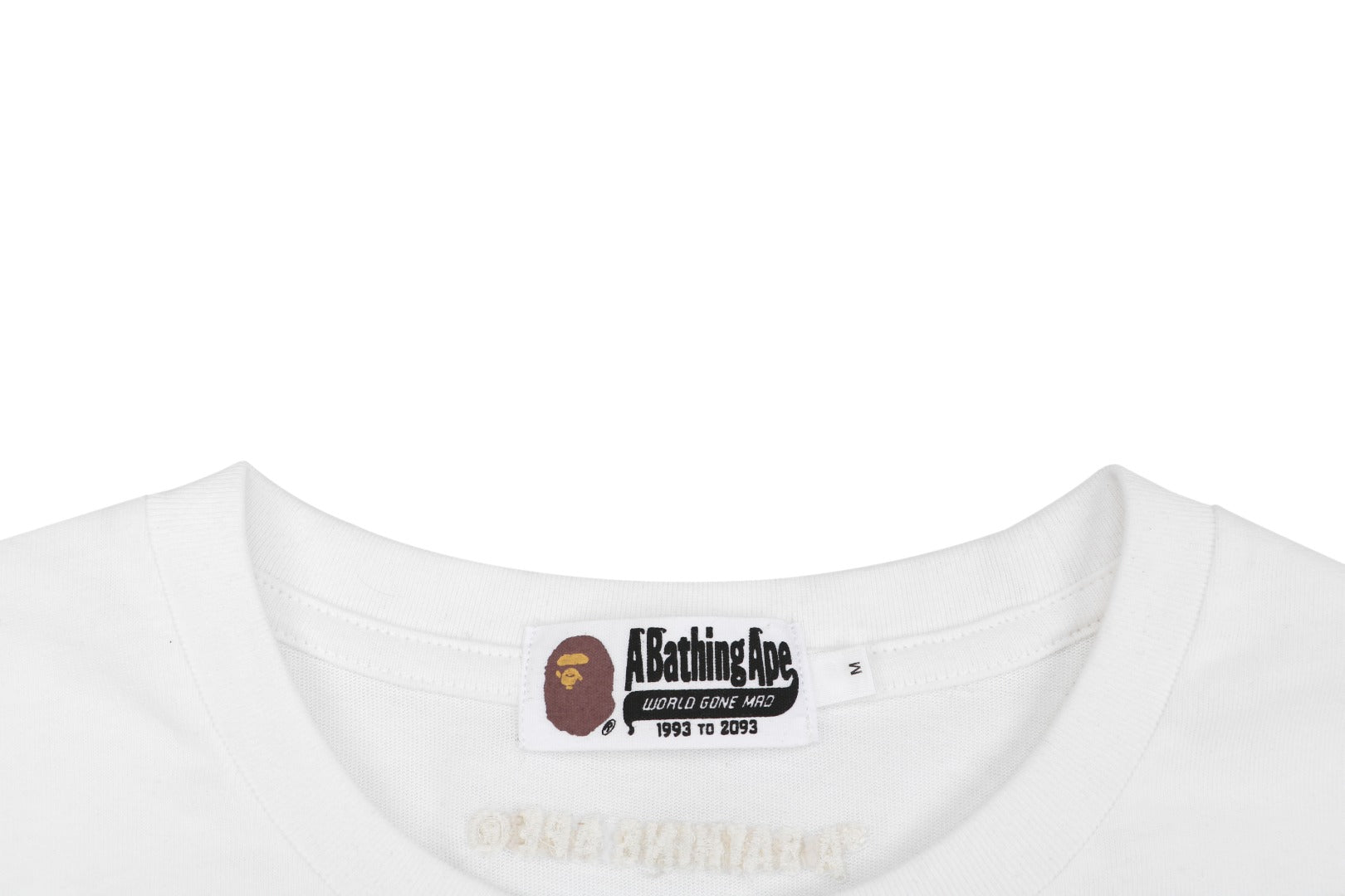A Bathing Ape BAPE Ape Head Rhinestone Stud Graphic Print Short Sleeve Tee – White