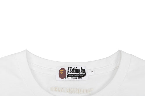 A Bathing Ape BAPE Ape Head Rhinestone Stud Graphic Print Short Sleeve Tee – White