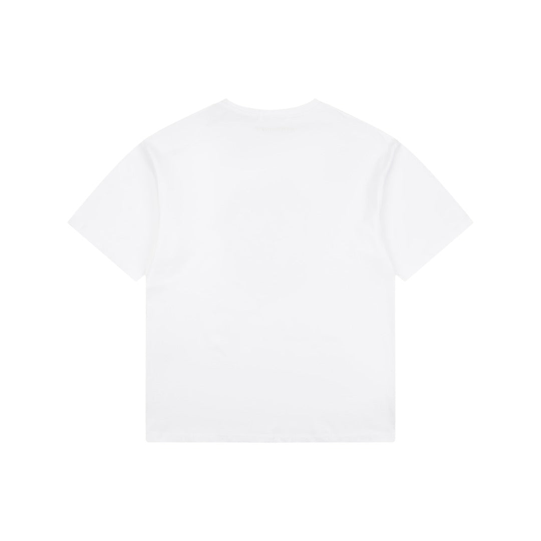 A Bathing Ape BAPE Ape Head Rhinestone Stud Graphic Print Short Sleeve Tee – White