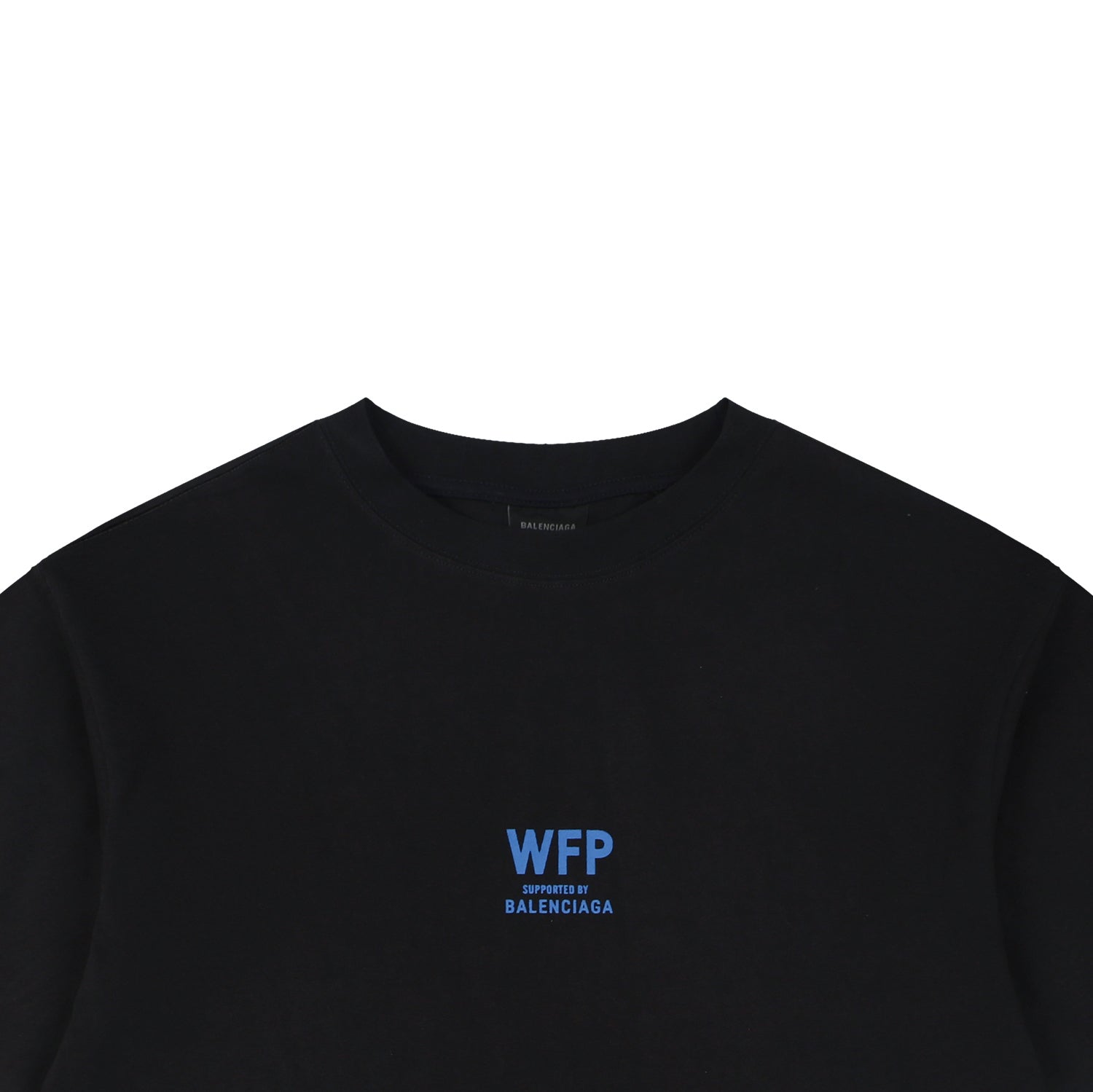 Balenciaga x WFP World Food Programme Blue Print Short Sleeve Tee — Black