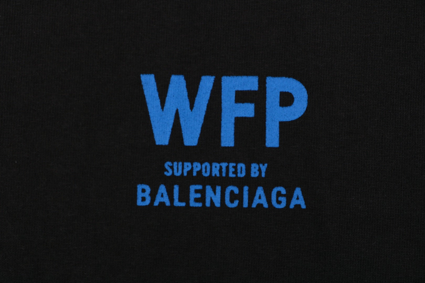 Balenciaga x WFP World Food Programme Blue Print Short Sleeve Tee — Black